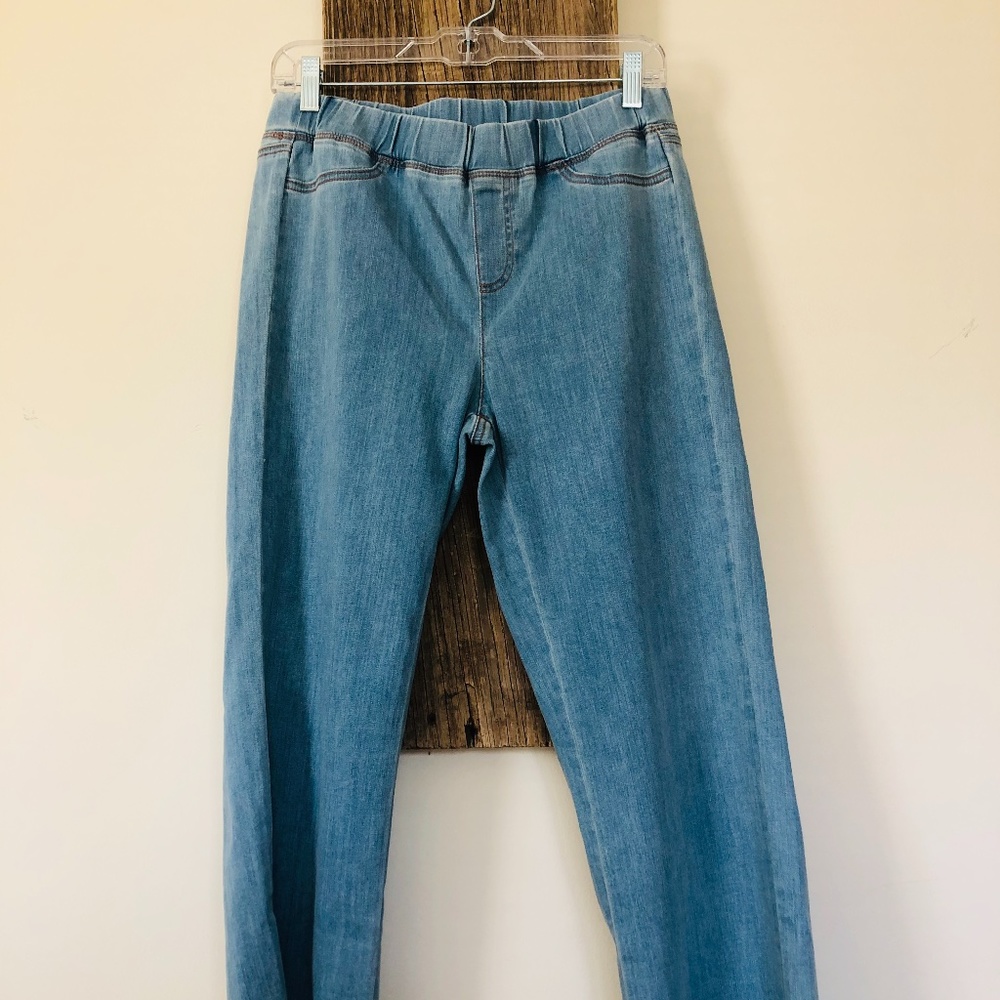 Eileen Fisher Jeans Frayed Hem Ankle Pull-On